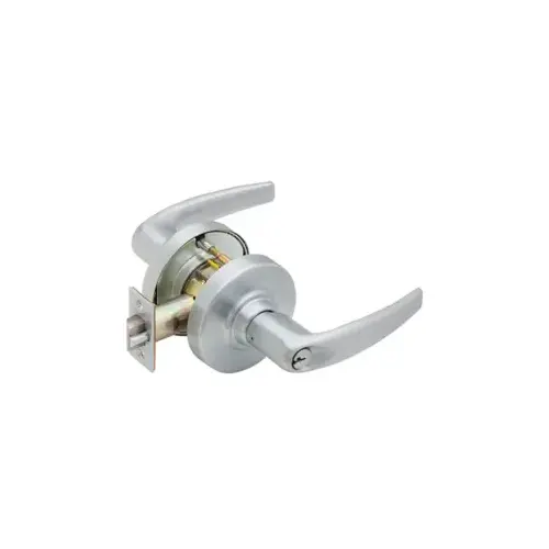 KIT - Grade 1 Entry Athens Lever, Key in Lever, C145 Keyway (0-Bitted), 2-3/4" Backset, UL, ANSI Strike, Satin Chrome 626, US26D