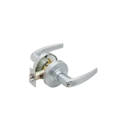 KIT - Grade 1 Electric Lock/Unlock (EL/EU) Storeroom Athens Lever, 12/24VDC, Key in Lever, 6-Pin C Keyway, 2-3/4" Backset, UL, ANSI Strike, Satin Chrome 626, US26D