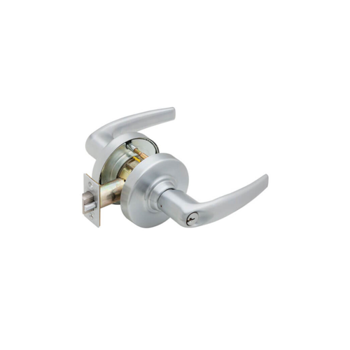 KIT - Grade 2, Entry Athens Lever, Key in Lever, E Keyway (0-Bitted Brushed Chrome Cylinder 626), 2-3/4" Backset, ANSI Strike, Satin Chrome 626, US26D