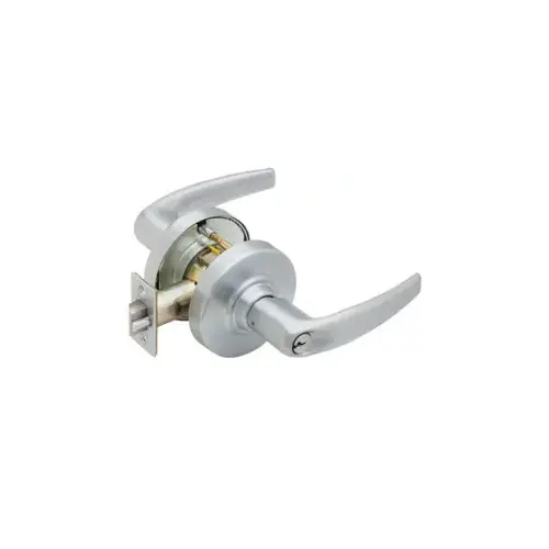 KIT - Grade 2, Entry Athens Lever, Key in Lever, E Keyway (0-Bitted Brushed Chrome Cylinder 626), 2-3/8" Backset, ANSI Strike, Satin Chrome 626, US26D