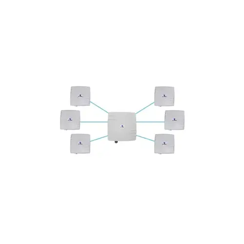 EtherWAN Systems EASYLINK-300-US-MP-06 6 Paired Wireless Bridge Clients and 1 Wireless Bridge Base Unit, 7 x 24VDC, 1.5A Power Supplies, 7 x Passive PoE Injectors and 7 x Mounting Kits.