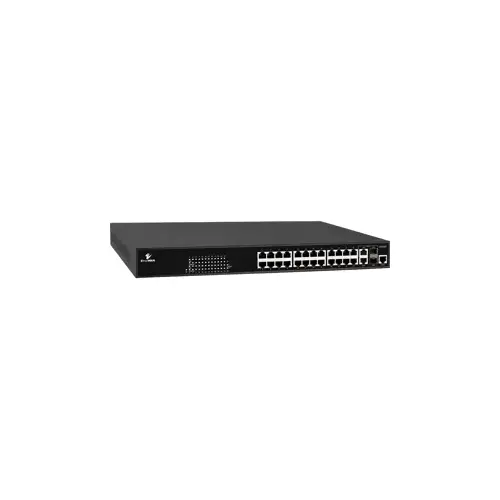 EtherWAN Systems EX26262F Managed 24-Port Gigabit PoE + 2-Port 100/1000 SFP Combo Ethernet Switch