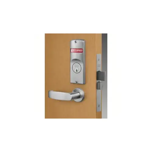 KIT - 17A Storeroom Mortise Lock with Deadbolt, Outside Indicator (Occupied/Vacant) & Inside Indicator (Locked/Unlocked) with Inside ADA Thumbturn (L583-363), Small Format IC (SFIC), Less Core, 626/US26D Satin Chrome 626/US26D