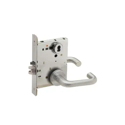 KIT - 03B Storeroom Mortise Lock with Deadbolt, Outside Indicator (Occupied/Vacant), Inside ADA Thumbturn (L583-363), Full Size IC (FSIC), Less Core, 626/US26D Satin Chrome