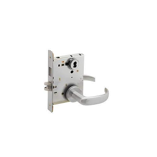 KIT - 17A Storeroom Mortise Lock with Deadbolt, Outside Indicator (Occupied/Vacant) & Inside Indicator (Locked/Unlocked) with Inside ADA Thumbturn (L583-363), Full Size IC (FSIC), Less Core, 626/US26D Satin Chrome