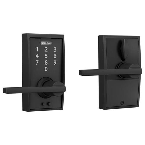 Schlage Lock FE695VCEN/LAT622 Touchscreen Lever Matte Black Metal Matte Black