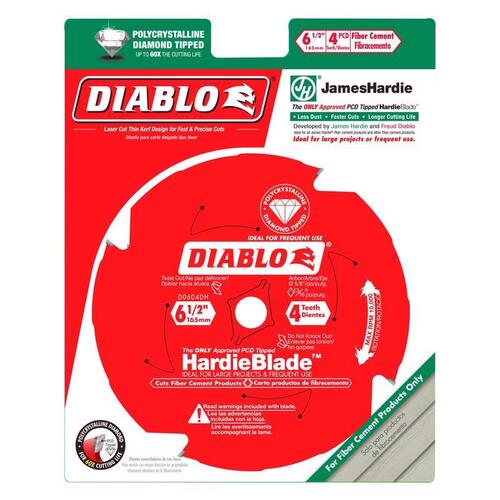 Circular Saw Blade, 6-1/2 in Dia, 5/8 in Arbor, 4-Teeth