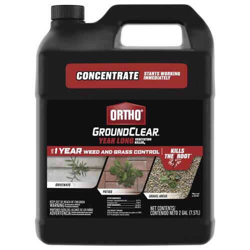 Ortho 4657205 GroundClear Year Long 0433710 Concentrate Vegetation Killer, Liquid, Clear Light Green, 2 gal Bottle