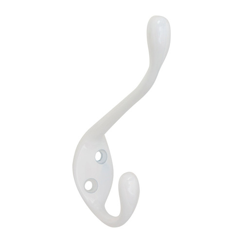 Heavy Duty Garment Hook White Zinc Decorative Ball Tip 35 lb. cap. White