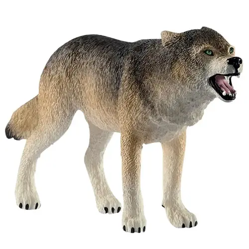 Wolf Toy Wild Life Plastic Multicolored Multicolored Gray