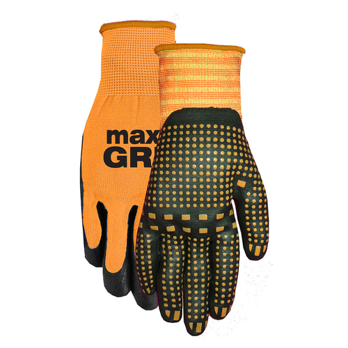 Midwest Quality Gloves 94-L-00 Grip Gloves One Size Fits All Black/Orange Black/Orange