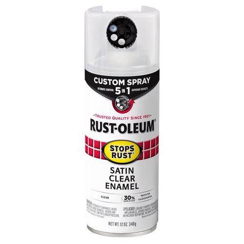 Protective Enamel Stops Rust 5-in-1"door/Outdoor Satin Crystal Clear Water-Based 12 oz Crystal Clear