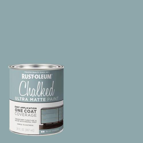 Chalk Paint Chalked Ultra Matte Blue Harbor Water-Based Acrylic 30 oz Blue Harbor