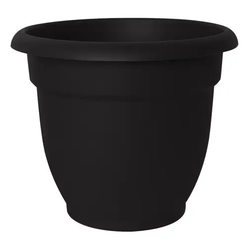 Planter Ariana 10.2" H X 12" D Resin Elegant Black Black