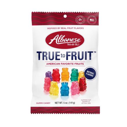 ALBANESE CONFECTIONERY GROUP 53572 True To fruit Gummi Bears-American Favorite Fruits