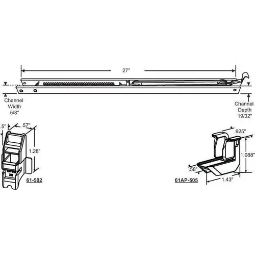 27in Channel Balance 61-502 and 61AP-505 Attd Single Spring