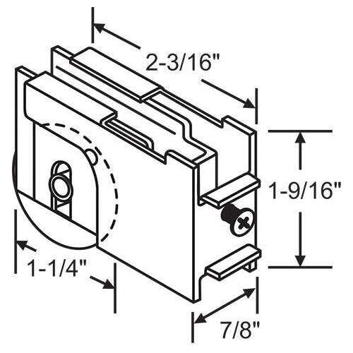 PATIO DOOR ROLLER NYLON WHEEL PDR 40 N