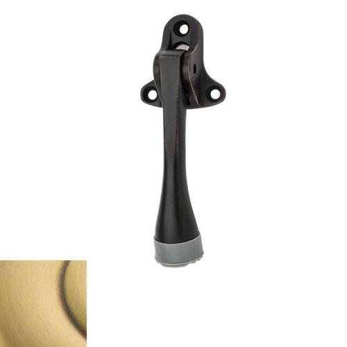 5" Lever Door Holder Satin Brass with Brown Finish