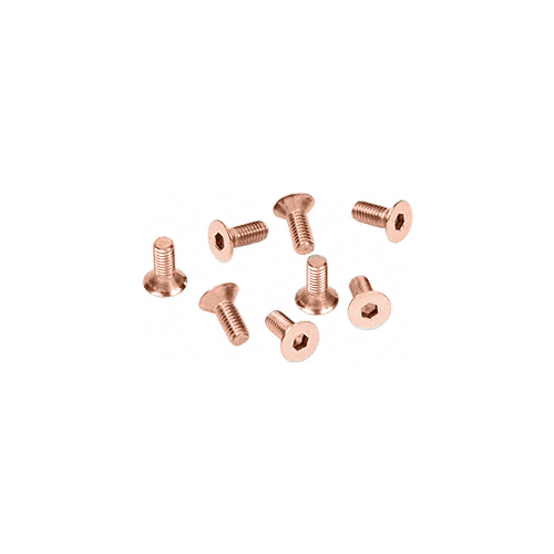 CRL A612PC0 Polished Copper 6 mm x 12 mm Cover Plate Flat Allen Head Screws - pack of 8