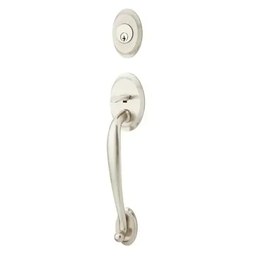 Egg Entr 2-3/8" Or 2-3/4" Backset Saratoga Tubular Handleset, Satin Nickel Finish