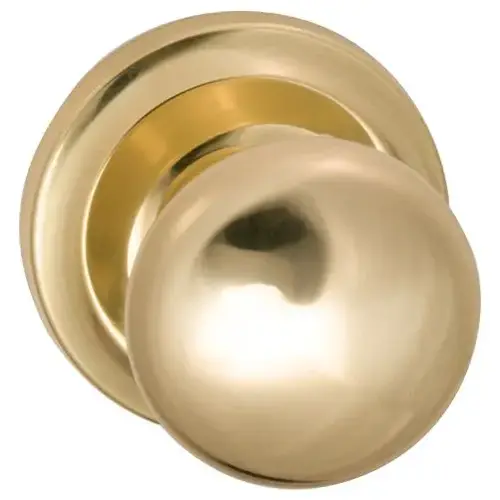 442 Knob with 2-5/8" Rose Passage with 2-3/8" Backset, T Strike, 1-3/8" Doors Bright Brass Finish