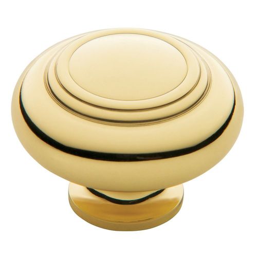 1-1/2" Ring Deco Knob Bright Brass Finish