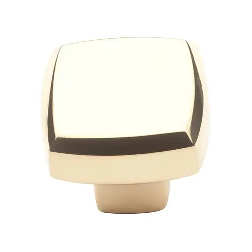 1-1/4" Square Severin Knob Bright Brass Finish