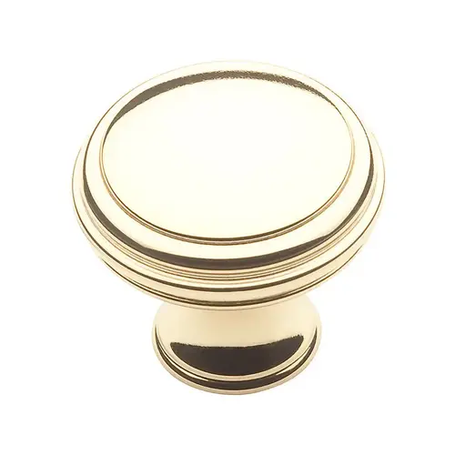 1-1/3" Round Severin Knob Bright Brass Finish