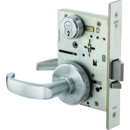 Stanley Best 45H7D14H626RH Mortise Lock 7 Pin Storeroom 14 Lever with H Rose Right Hand Satin Chrome Finish