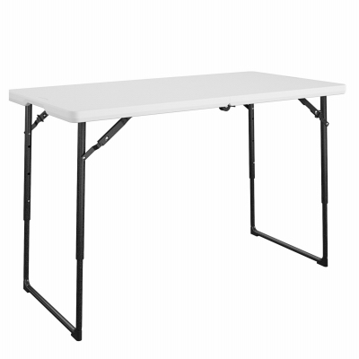 DOREL HOME FURNISHINGS 14-488-WSP2TV 4-Ft. Folding Table, White Resin Top, Adjustable Height