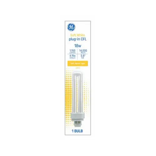 GE CFL 18W Biax Bulb - pack of 6