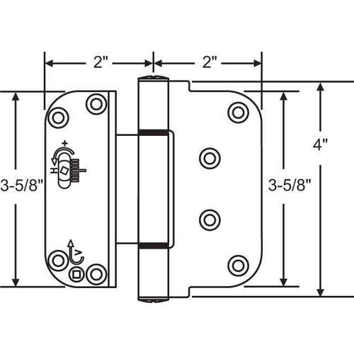 Adjustable Non Handed Hinge With Removable Pin DARK OIL RUBBED BRONZE