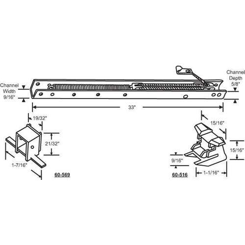 33in Window Channel Balance 60-569A/60-516A ATTD