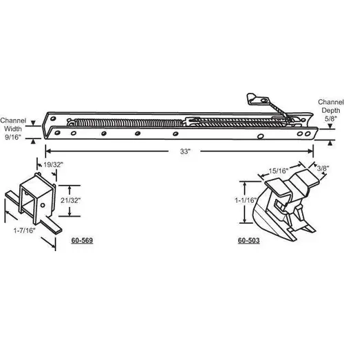 33in Window Channel Balance 60-503A/569A ATTD HWB-RO520-5/8B-3230