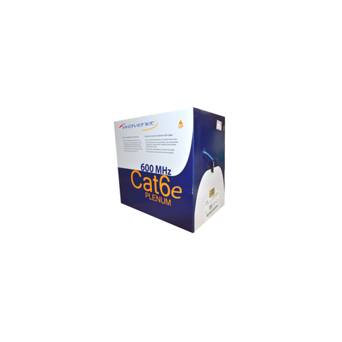 Cat6e-600 MHz, 4 Twisted Pairs with Spline, 23 AWG, Un-Shielded, Plenum Jacket, White 1000ft Box