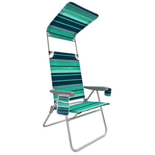 Caribbean Joe CJ-7765 Beach Chair, 23-1/4 in W, 26.4 in D, 42-1/2 in H, Aluminum Frame, Polyester Seat