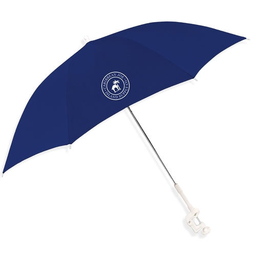 Beach Umbrella, 48 in L Canopy, Steel Frame, Polyester Fabric, Blue Fabric