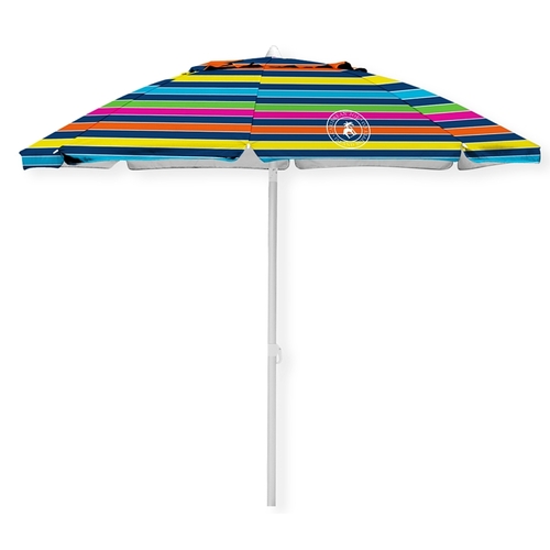 Beach Umbrella, 7 ft L Canopy, Steel Frame, Polyester Fabric, Multi-Color Fabric - pack of 6
