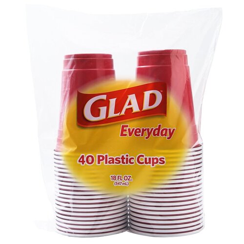 Everyday Disposable Cup, 18 oz Cup, Plastic, Red