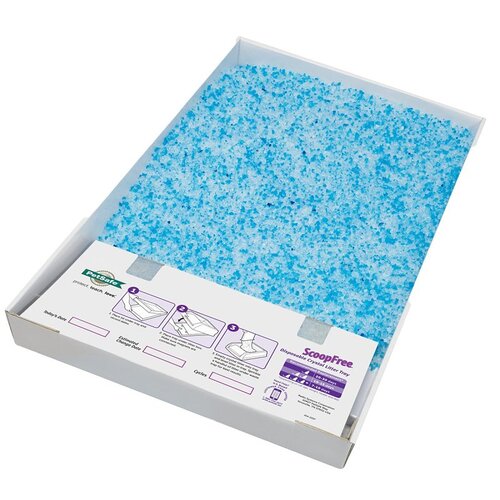 PetSafe PAC00-14229 ScoopFree Litter Tray, 14.6 in W, 2.3 in D, Cardboard/Plastic, Blue