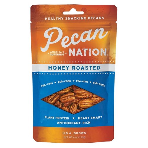 HONEY ROASTED PECANS POUCH 4OZ - pack of 8