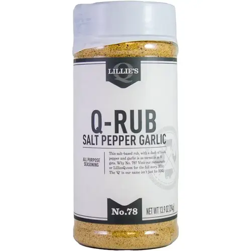 Q-Rub, Salt, Pepper, Garlic, 7.9 oz Jar