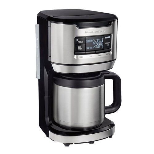 Coffee Maker, 12 Cup Capacity, 1025 W, Plastic, Black