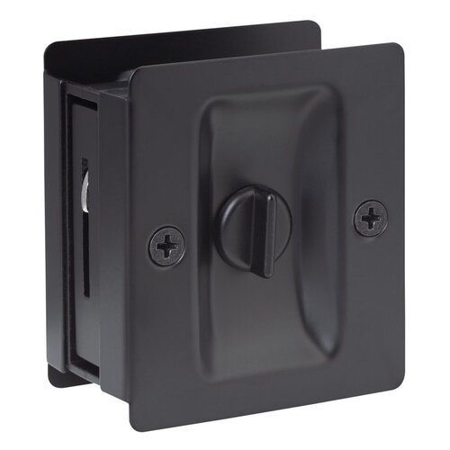 Privacy Pocket Door Pull, 2-7/16 in W, 2-3/4 in H, Flat Black