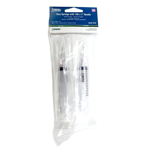 Disposable Syringe with Needle Leur Lock, 12cc 18G x 1 - pack of 3