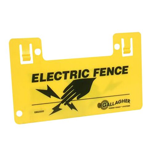 Warning Sign, ELECTRIC FENCE, Black Legend, Yellow Background, 9-1/2 in L, 5-1/2 in W