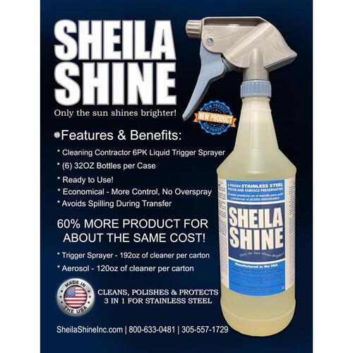 SHEILA SHINE SS32SP Fine Metal Cleaner and Polish No Scent 1 qt Liquid