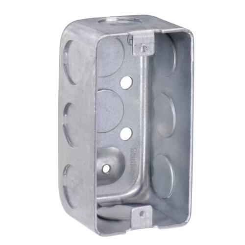 Outlet Box Old Work Rectangle Galvanized Steel 1 gang Gray