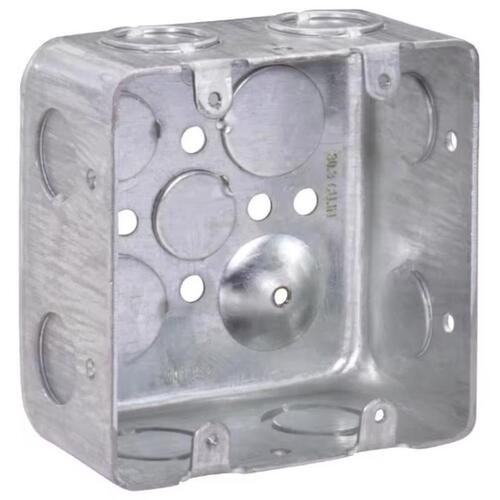 Switch Box New Work 30.3 cu in Square Galvanized Steel 2 gang Gray Gray