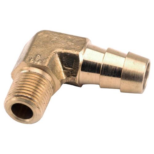 90 Degree Elbow 3/8" Hose Barb in. X 1/8" D MIP Brass